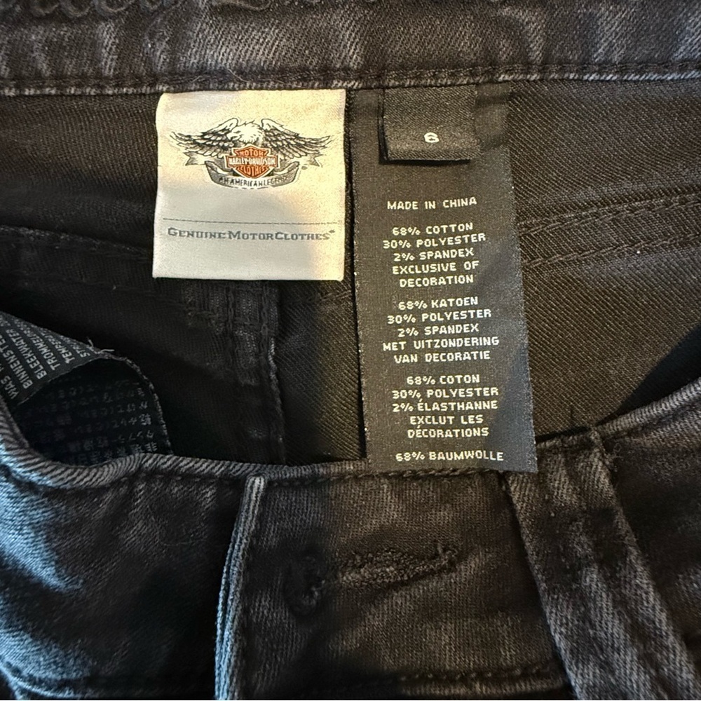 Harley Davidson Skinny Jeans Womens Size 6 Black - Picture 9 of 10